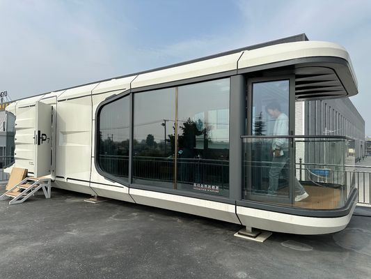 Multi-fonctionnel haut de la mode de luxe minuscules maisons préfabriquées capsule spatiale mobile personnalisée taille 2 chambre à coucher conteneur maison