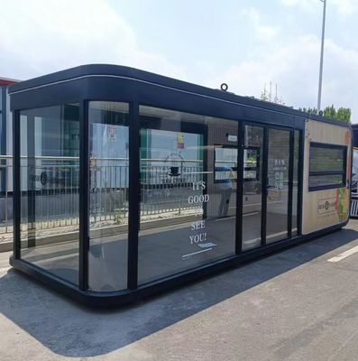 Container modulaire écologique maison avantage de la plaque d'aluminium personnalisée Capsule de mur maison pour l'hôtel en plein air