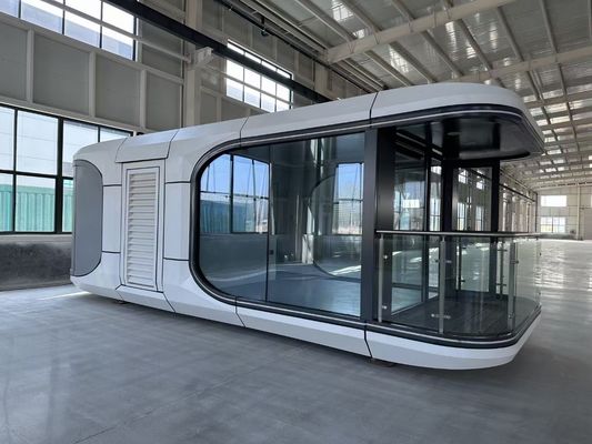 30-40 ans de durée de vie Maison de capsule spatiale préfabriquée avec un mur en plaque d'aluminium personnalisé et 2 chambres