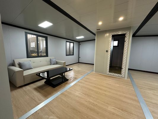 Maison de 40 pieds moderne personnalisée en acier galvanisé cadre de conteneur extensible maison avec fenêtre en aluminium et panneau sandwich