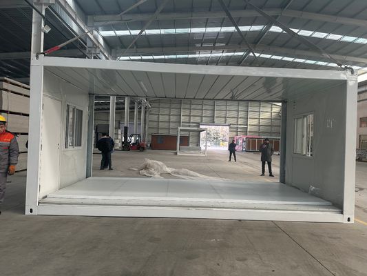 Installation rapide de couleur personnalisée modulaire en acier en verre en laine panneau sandwich maison de conteneur pliable pour économiser de l'énergie à faible teneur en carbone