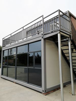 40'HQ Expédition imperméable à l'eau maisons de rideau de verre moderne modulaire maison de conteneur préfabriqué avec porte en aluminium pont cassé