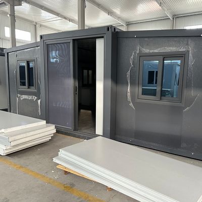 fenêtre en aluminium 3 chambres portable préfabriqué maison de conteneurs extensible pour la protection de l'environnement extérieur chambre à coucher recyclage