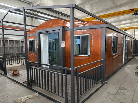 Maison de conteneurs élargie de 20 pieds avec cuisine design moderne entièrement meublé 2 chambres portable