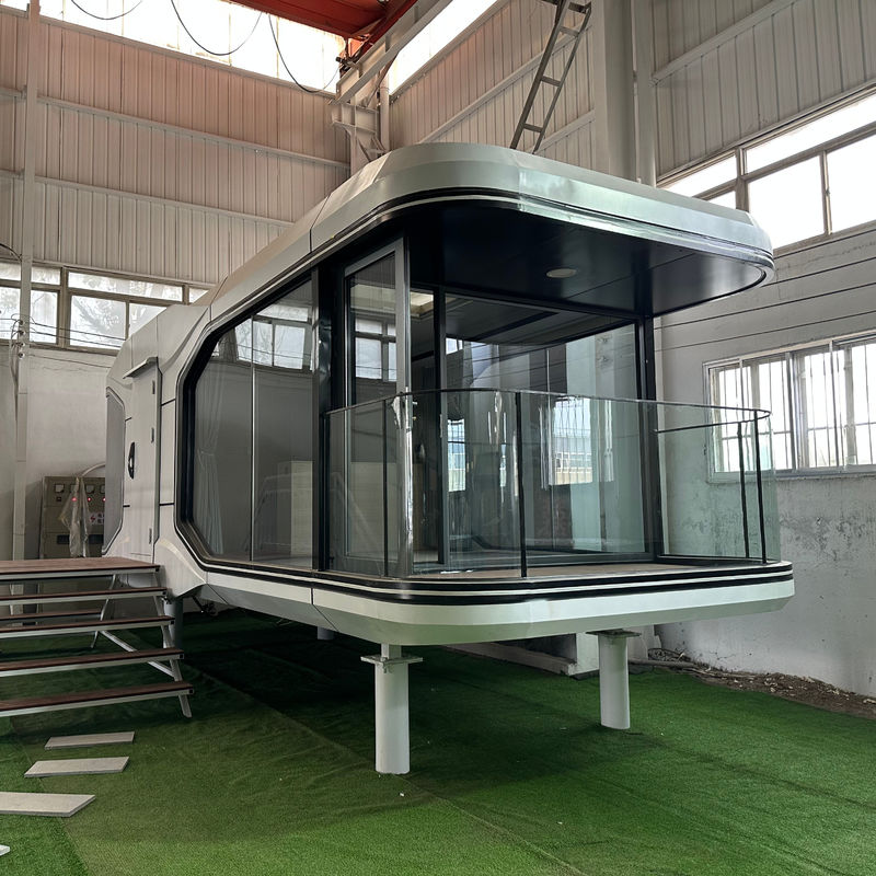 Cabinet plat Transport et chargement personnalisé Hôtel de luxe préfabriqué Capsule spatiale moderne Camping House pour petite maison