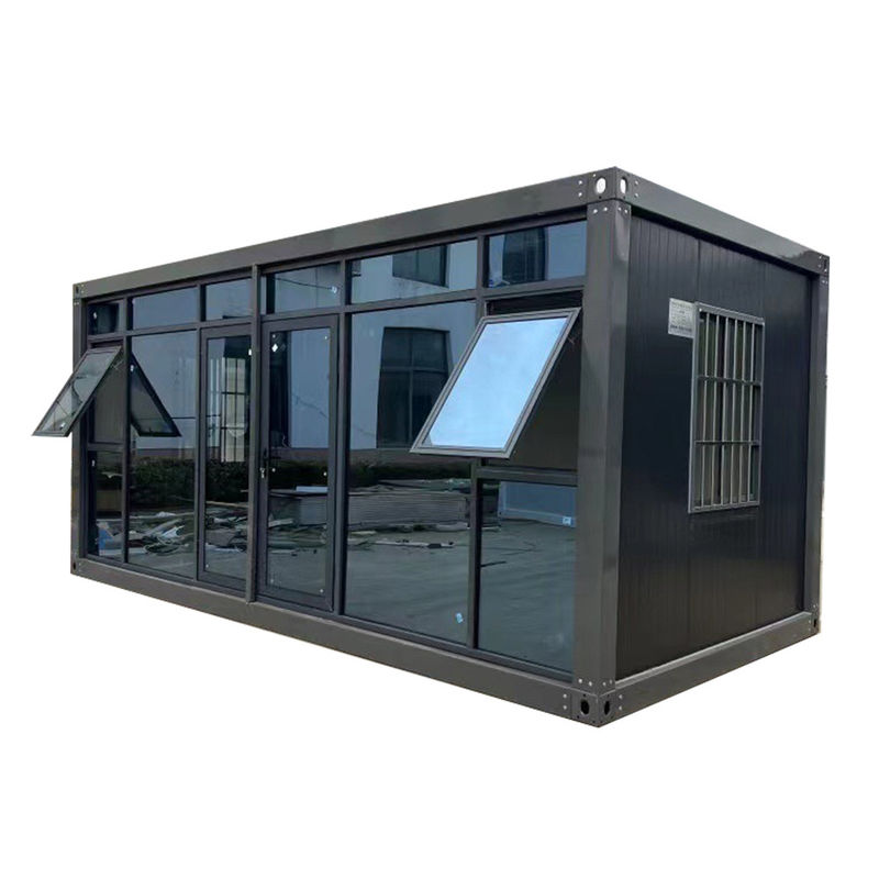 Personnaliser la mise en page préfabriqué moderne stable 20 40 pieds personnalisé mur de rideau en verre panneau sandwich en acier maison de conteneur amovible