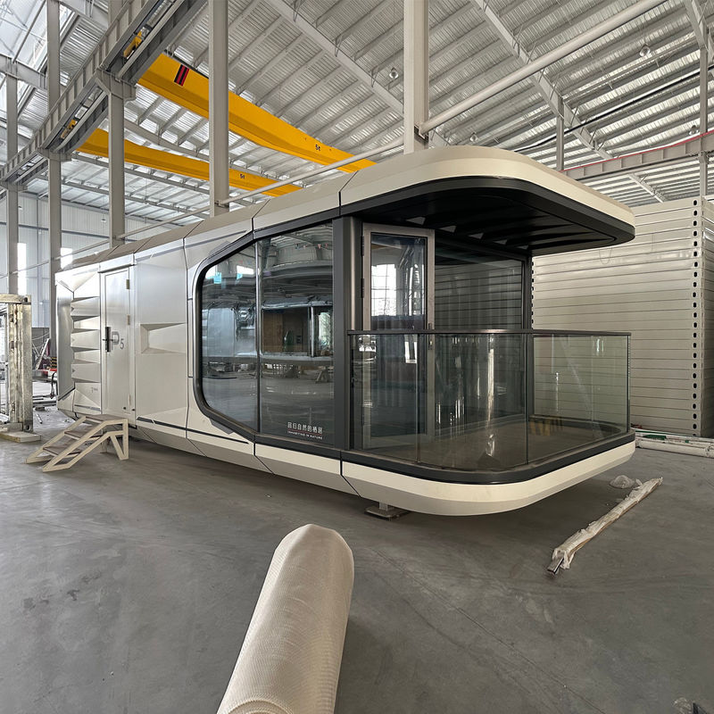 Hôtel de luxe maison de conteneurs mobiles avec capsule d'espace extérieur et conception d'espace commercial