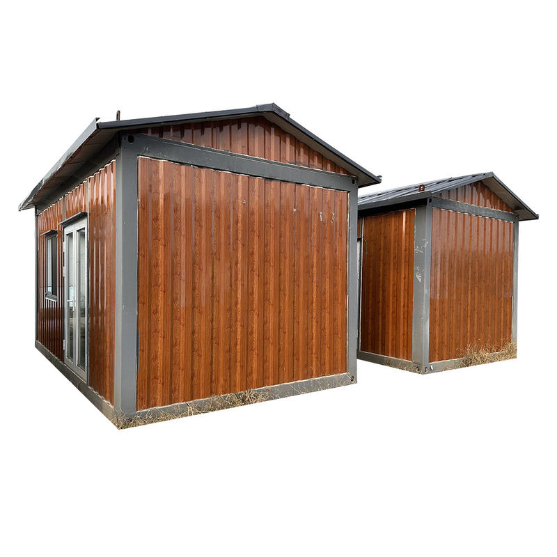 Maison de conteneurs préfabriquée en acier à grains de bois stables en acier avec panneau sandwich en option