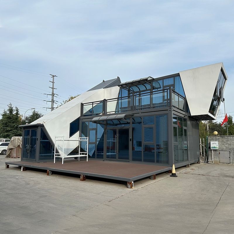 Maison de conteneurs de bureau mobile préfabriquée avec structure en acier galvanisé et conception plate