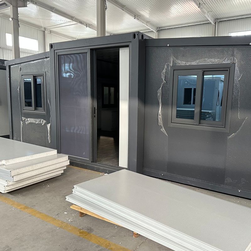 fenêtre en aluminium 3 chambres portable préfabriqué maison de conteneurs extensible pour la protection de l'environnement extérieur chambre à coucher recyclage
