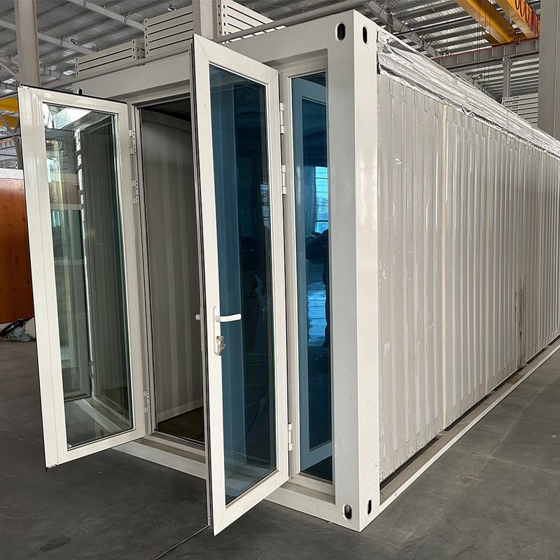 Maison de conteneurs de bureau de luxe de 40 pieds pour cabine de bureau modulaire en blanc ou en couleur personnalisée